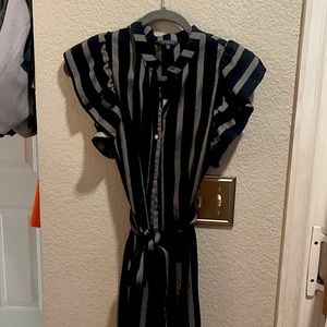 Lucky Brand Navy & Grey striped dress